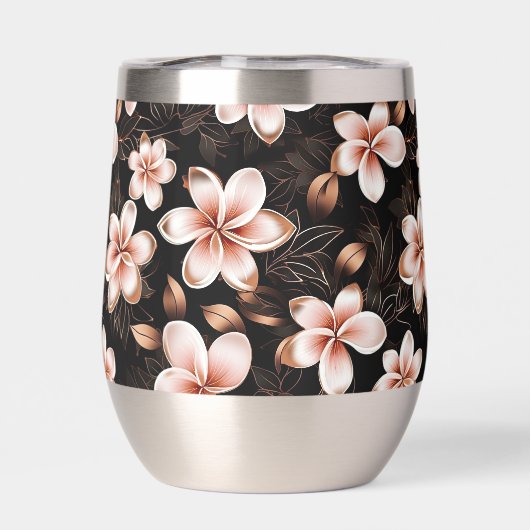 Zwarte Blush Roze Rose Goud Bloemen Gepersonalisee (Achterkant)