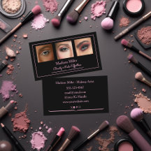 Zwarte Blush Roze Typografie Foto Make-up Zakelijk