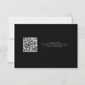 Zwarte Blush Trouw Trouwkaart Met QR Code (Achterkant)