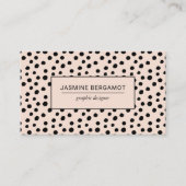 Zwarte Blush Verspreide Stippen Patroon Visitekaartje (Voorkant)