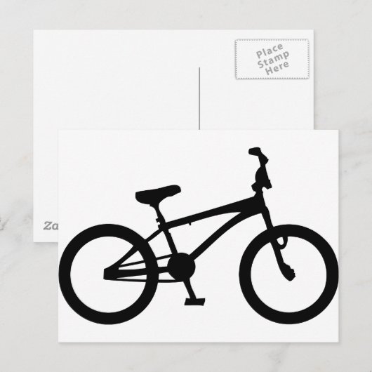 zwarte bmx - fiets briefkaart (Voorkant / Achterkant)