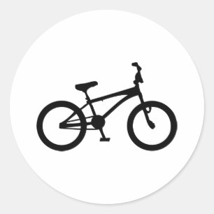 zwarte bmx - fiets ronde sticker