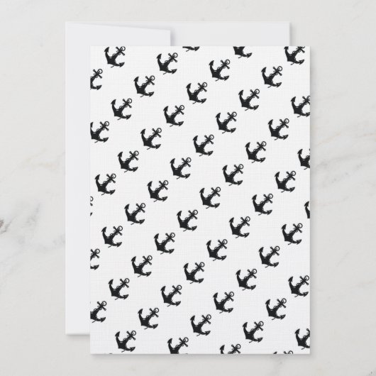 Zwarte Boat Anchor Birthday Kaart (Achterkant)