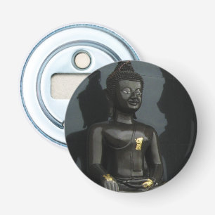 Zwarte Boeddha ... Nong Khai, Isaan, Thailand Button Flesopener