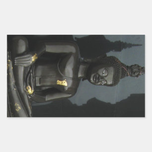 Zwarte Boeddha ... Nong Khai, Isaan, Thailand Rechthoekige Sticker