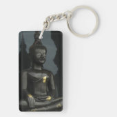 Zwarte Boeddha ... Nong Khai, Isaan, Thailand Sleutelhanger (achterkant)