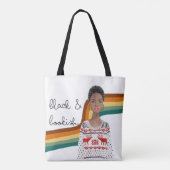 Zwarte Boekomslag met korte haar Tote Bag (Achterkant)