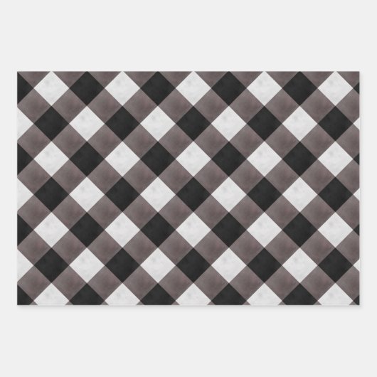 Zwarte boerderij Buffalo Plaid Check Patroon Inpakpapier Vel (Voorkant)