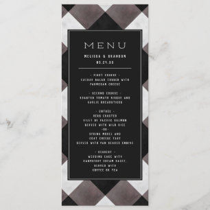 Zwarte boerderij Buffalo Plaid Check Trouwdiner Menu