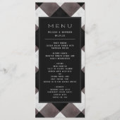 Zwarte boerderij Buffalo Plaid Check Trouwdiner Menu (Voorkant)