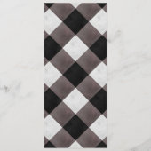 Zwarte boerderij Buffalo Plaid Check Trouwdiner Menu (Achterkant)