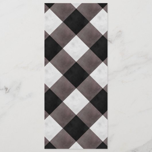 Zwarte boerderij Buffalo Plaid Check Trouwdiner Menu (Achterkant)