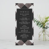 Zwarte boerderij Buffalo Plaid Check Trouwdiner Menu (Staand voorkant)
