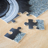 Zwarte Boerderij tractorband Legpuzzel (Zijkant)