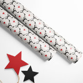 Zwarte bogen en harten cadeaupapier