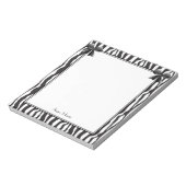 Zwarte bogen met zwarte Zebra Stripes Pattern Notitieblok (Linkerzijde)