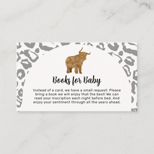 Zwarte Boho Arch Heilige Koe Boeken voor Baby show Informatiekaartje (Voorkant)