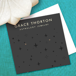 Zwarte Boho Astrology Stars Oorlogsvertoning Vierkante Visitekaartje