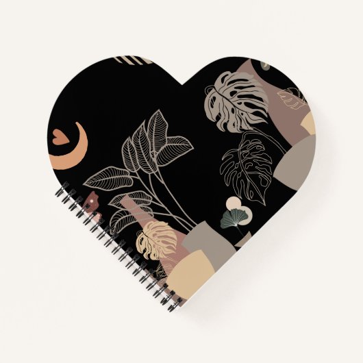 Zwarte boho automat notitieboek (Voorkant)