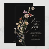 Zwarte Boho Bewaar De Datum Plat Kaart (Voorkant / Achterkant)