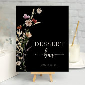 Zwarte Boho Bloemige Dessertposter Poster