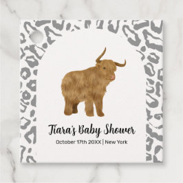 Zwarte Boho Boog Heilige Koe Western Baby shower Bedankjes Labels