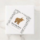 Zwarte Boho Boog Heilige Koe Western Baby shower Bedankjes Labels (In situ)