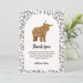 Zwarte Boho Boog Heilige Koe Western Baby shower Bedankkaart (Staand voorkant)