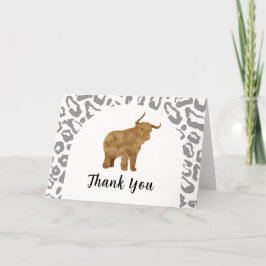 Zwarte Boho Boog Heilige Koe Western Baby shower Bedankkaart