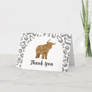Zwarte Boho Boog Heilige Koe Western Baby shower Bedankkaart