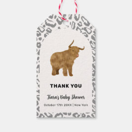 Zwarte Boho Boog Heilige Koe Western Baby shower Cadeaulabel