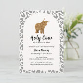 Zwarte Boho Heilige Koe Hoogland Koe Baby shower Kaart (Staand voorkant)