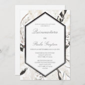 Zwarte boho quinceañera en español kaart (Voorkant / Achterkant)