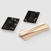 Zwarte Boho-wildbloem-huwelijks-sticker voor dankj Handwaaier (Niet-gemonteerd)