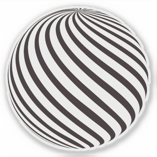 Zwarte bol 3D vorm Sticker (Voorkant)