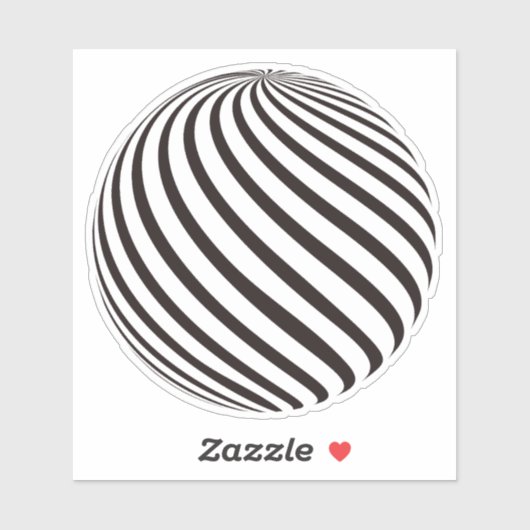 Zwarte bol 3D vorm Sticker (Vel)