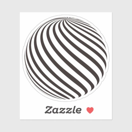Zwarte bol 3D vorm Sticker (Vel)