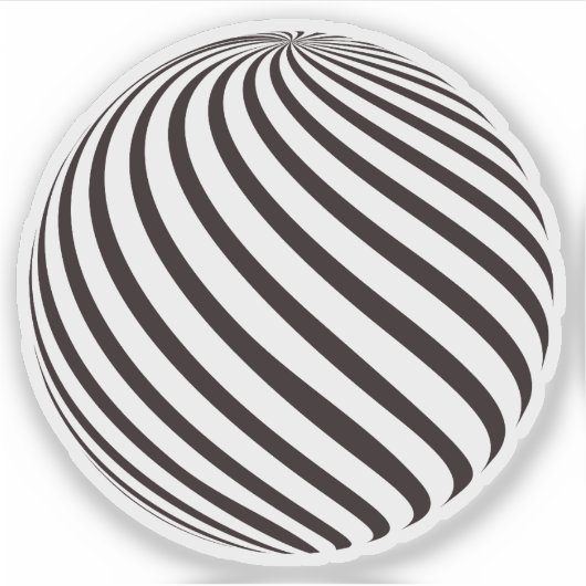 Zwarte bol 3D vorm Sticker (Voorkant)