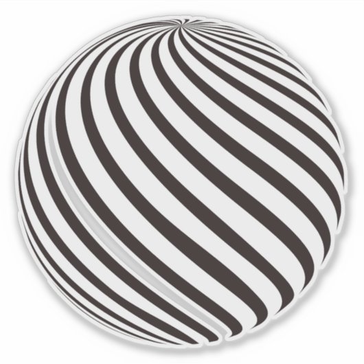 Zwarte bol 3D vorm Sticker (Voorkant)