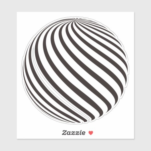 Zwarte bol 3D vorm Sticker (Vel)