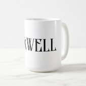 Zwarte Bold Moderne Typografie Eerste Familienaam Koffiemok (Voorkant rechts)