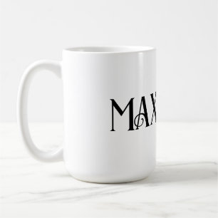 Zwarte Bold Moderne Typografie Eerste Familienaam Koffiemok