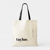 Zwarte Bold Retro Typografie Gepersonaliseerd Tote Bag (Achterkant)