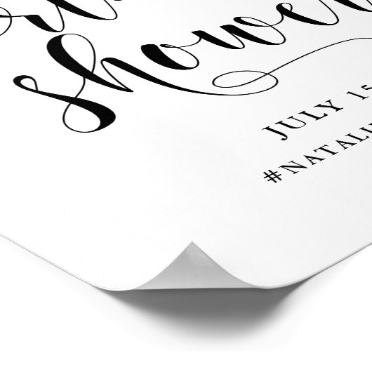 Zwarte Bold Script Virtuele Bruiloft Welkom Poster (Hoek)