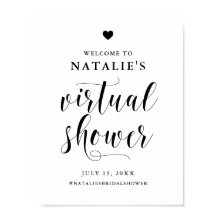 Zwarte Bold Script Virtuele Bruiloft Welkom