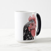 Zwarte Bold Waterverf Haan Mok (Voorkant rechts)