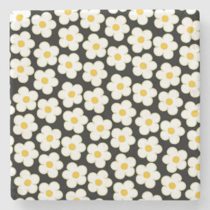 Zwarte Bold Y2K Wildflower Levendige Spring Decor Stenen Onderzetter