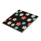 Zwarte Bold Y2K Wildflower Levendige Spring Decor Tegeltje (Zijkant)