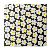 Zwarte Bold Y2K Wildflower Levendige Spring Decor Tegeltje (Voorkant)