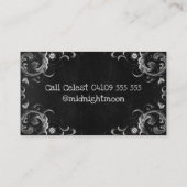 Zwarte  bollen en wittekaarten visitekaartje (Achterkant)